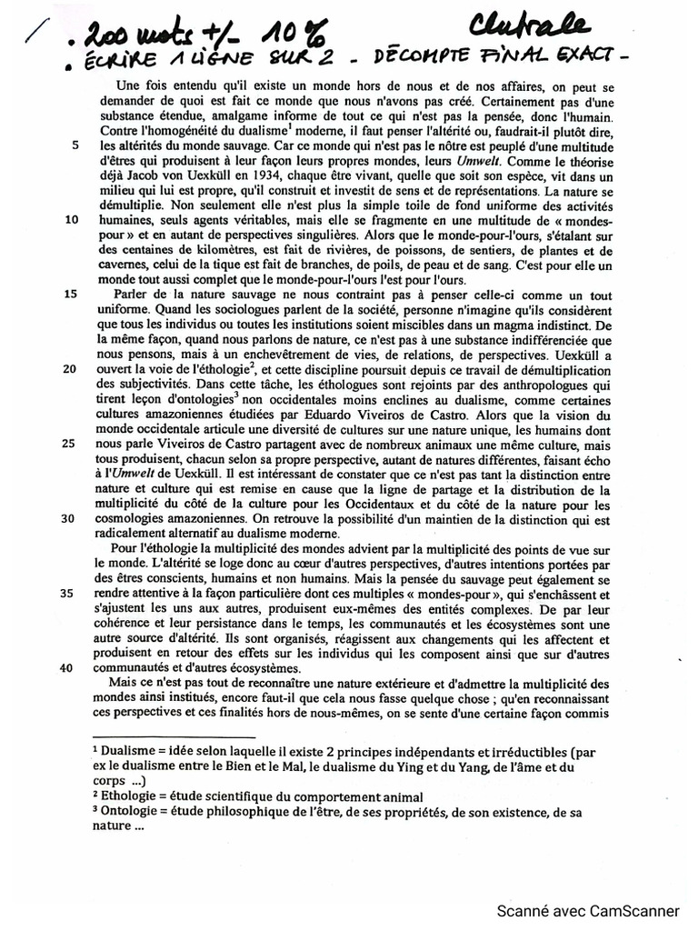 Dm Français à Rendre Jeudi de La Rentrée | PDF