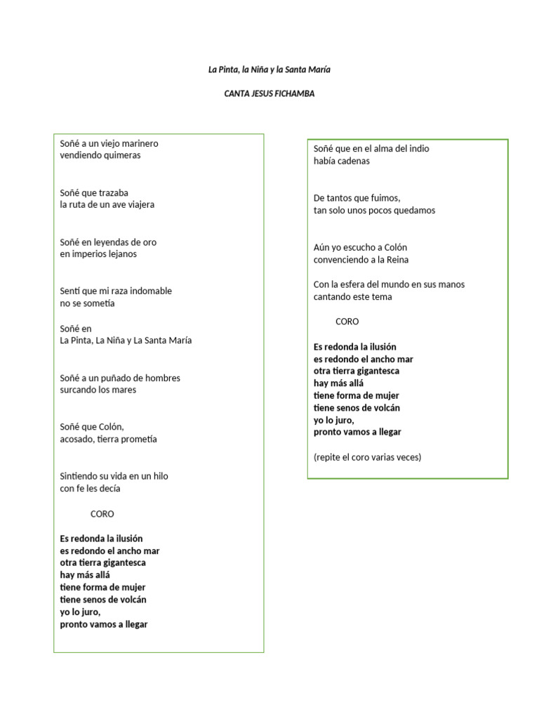 Letra de La Cancion | PDF