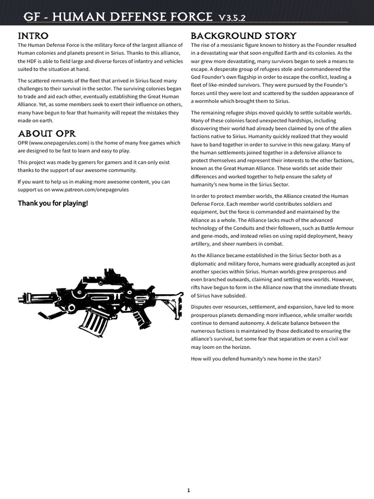 GF - Human Defense Force 3.5.2 | PDF | Machine Gun | Artillery
