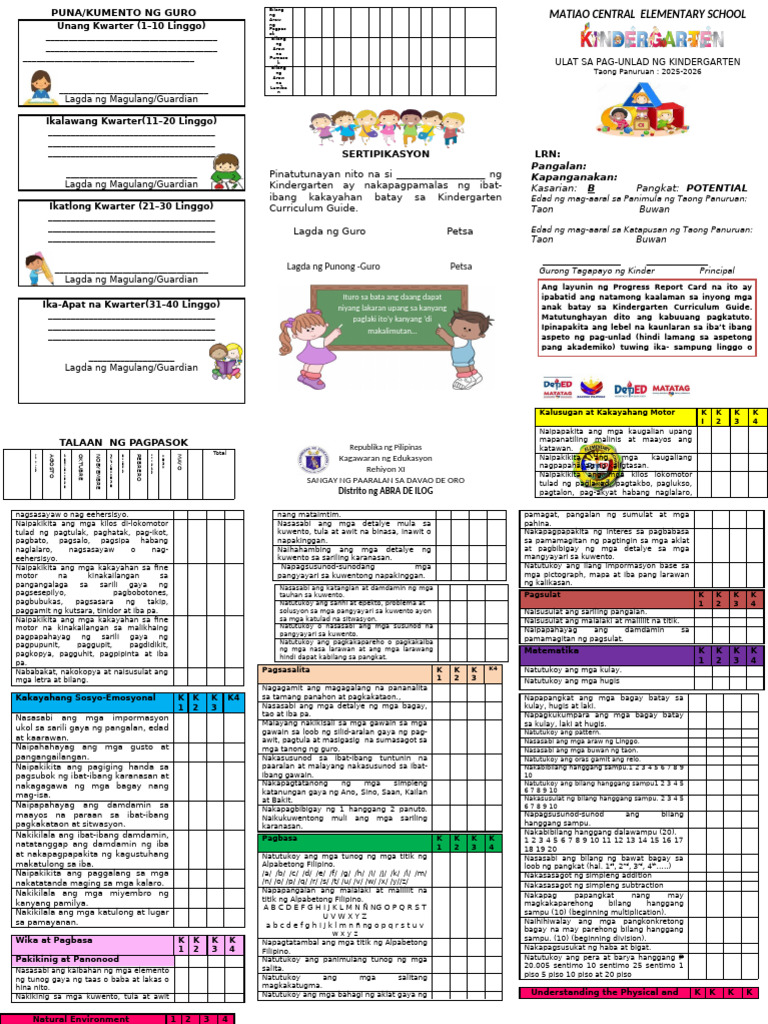 Progress Report Card 2025 2026 | PDF