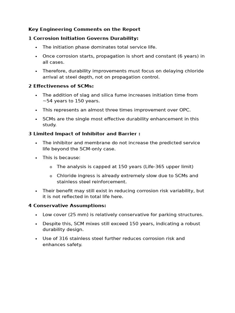 Key Engineering Comments on the Report | PDF