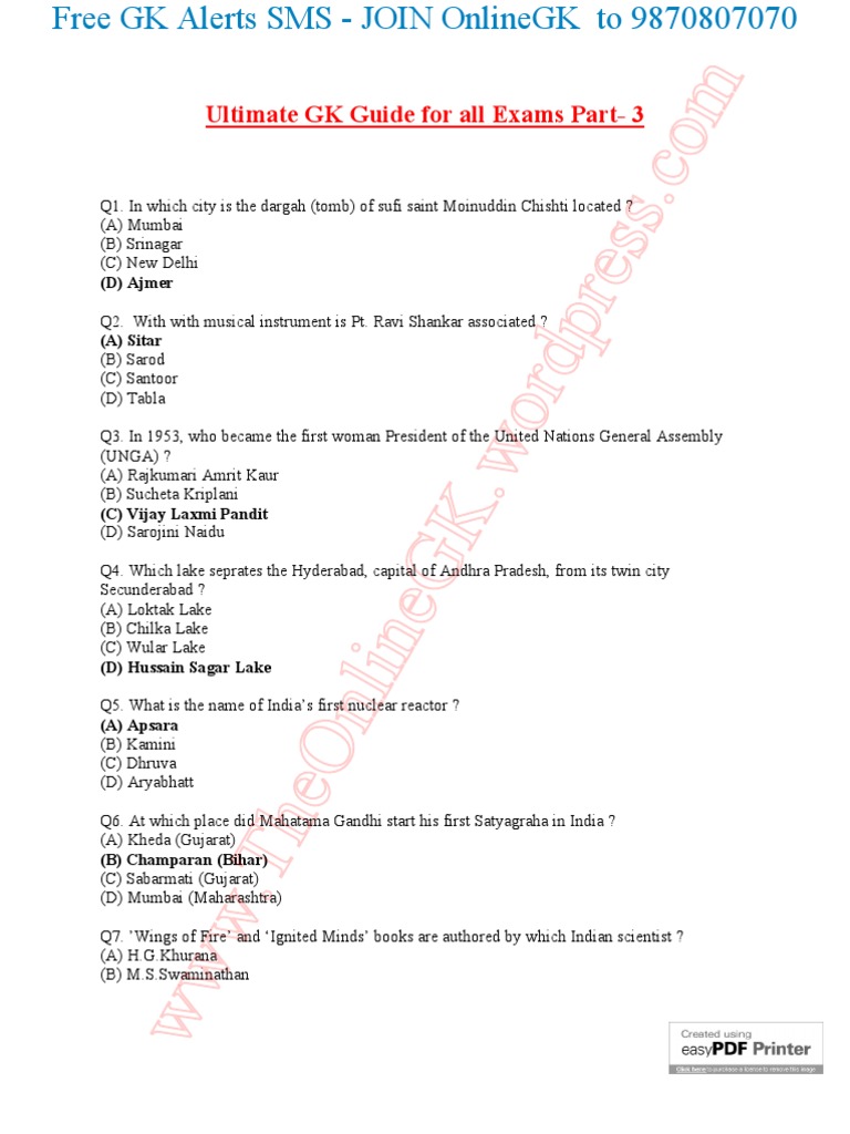 Ultimate GK Guide for All Exams Part 3 | PDF | Travel | Young Adult