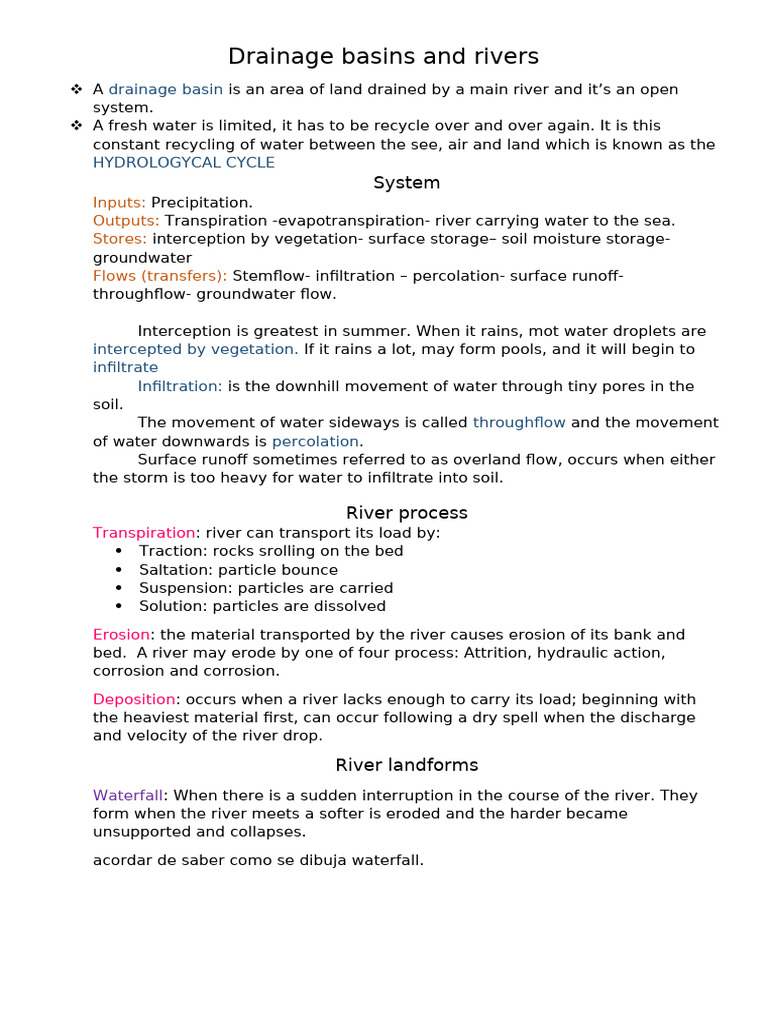 Drainage Basins and Rivers | PDF