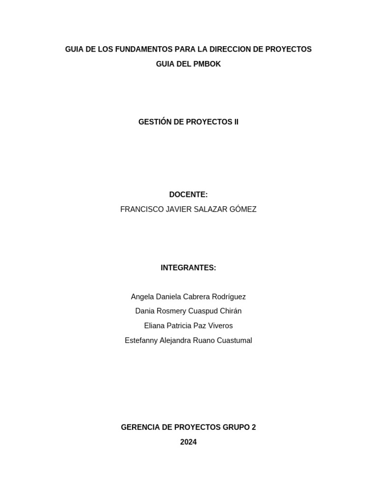 Taller Guia Del Pmbok | PDF | Sustentabilidad | Gobernancia