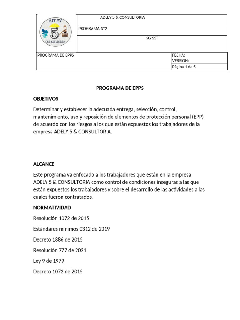 Programa de Epps | PDF | Riesgo
