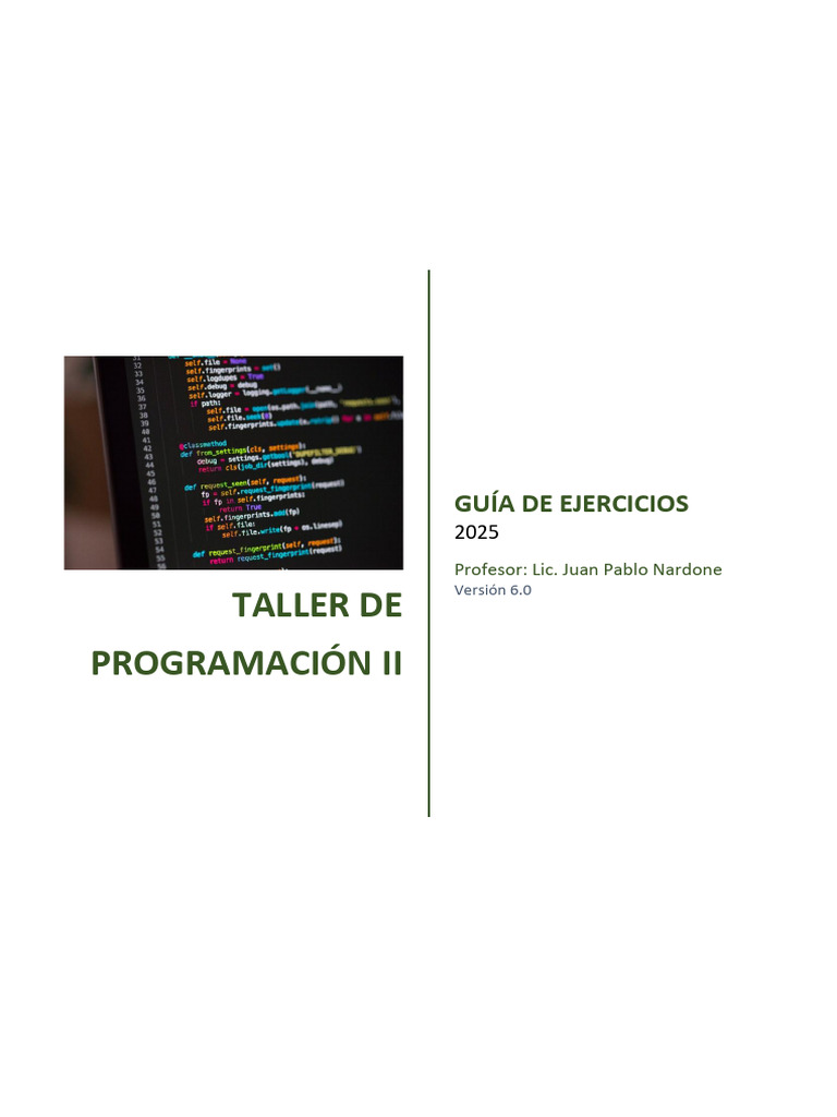 TallProg_II - Guia de ejercicios V6.0 | PDF | Microsoft Excel | Python ...
