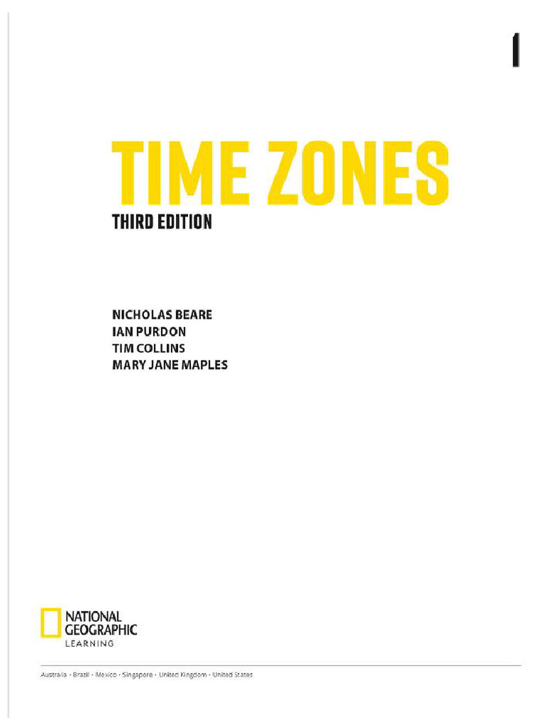 Time Zones 1 3rd Ed | PDF
