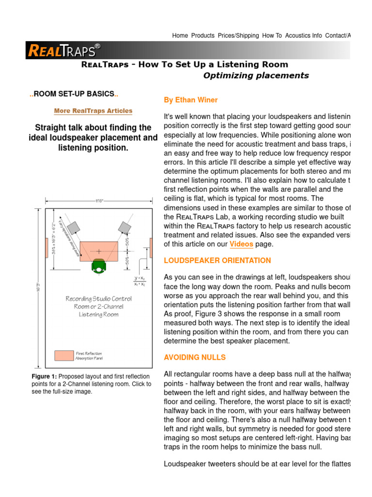 RealTraps - How To Set Up A Room | PDF | Loudspeaker | Sound