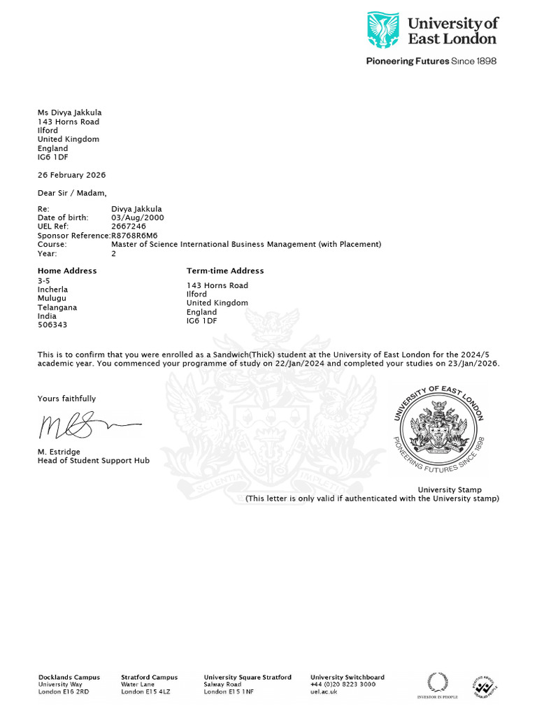 2667246 - Divya Jakkula - Finish Letter | PDF