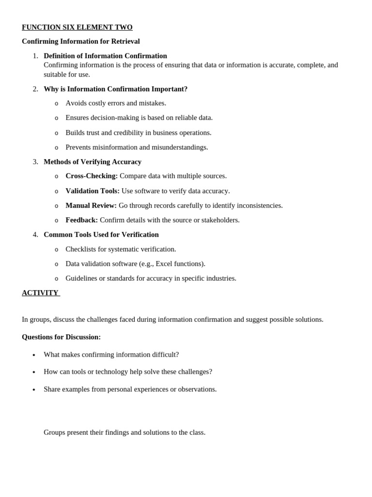 Function Six Element Two | PDF