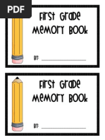 First Grade Memory Book PDF