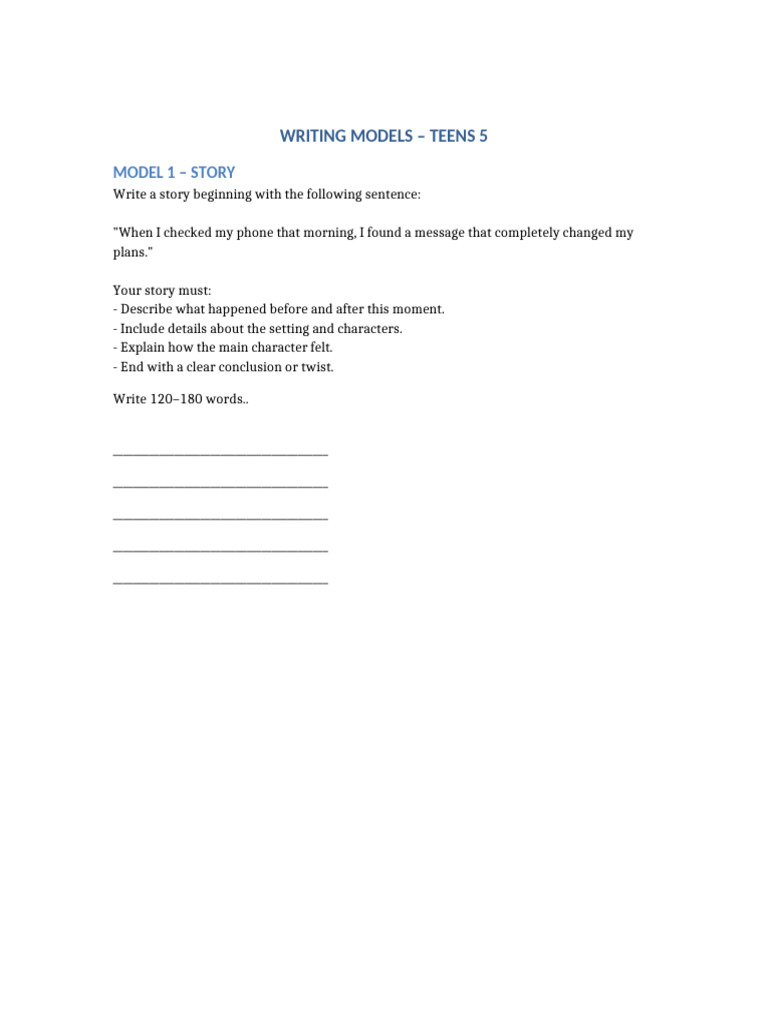Writing Models Teens5 | PDF