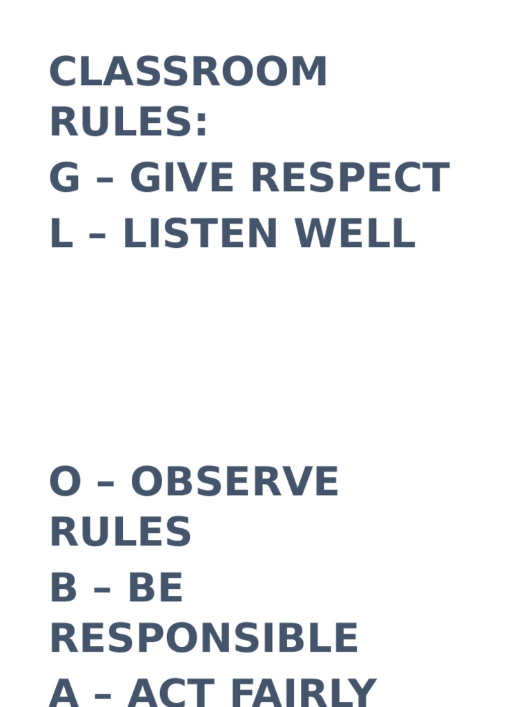 Classroom Rules | PDF