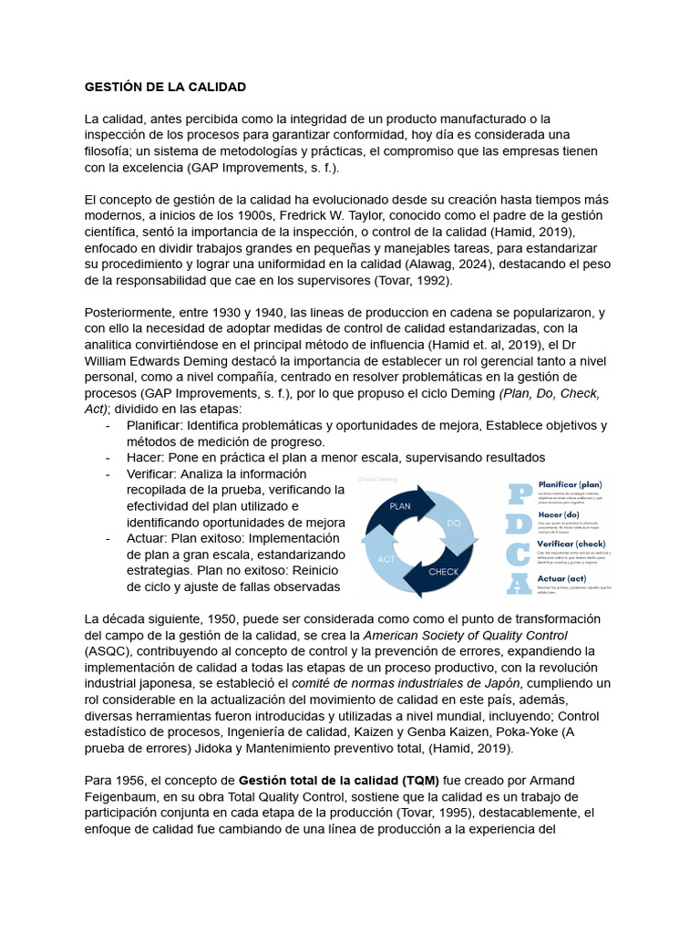 Gestion de Calidad | PDF | Calidad (comercial) | Gestión de la calidad