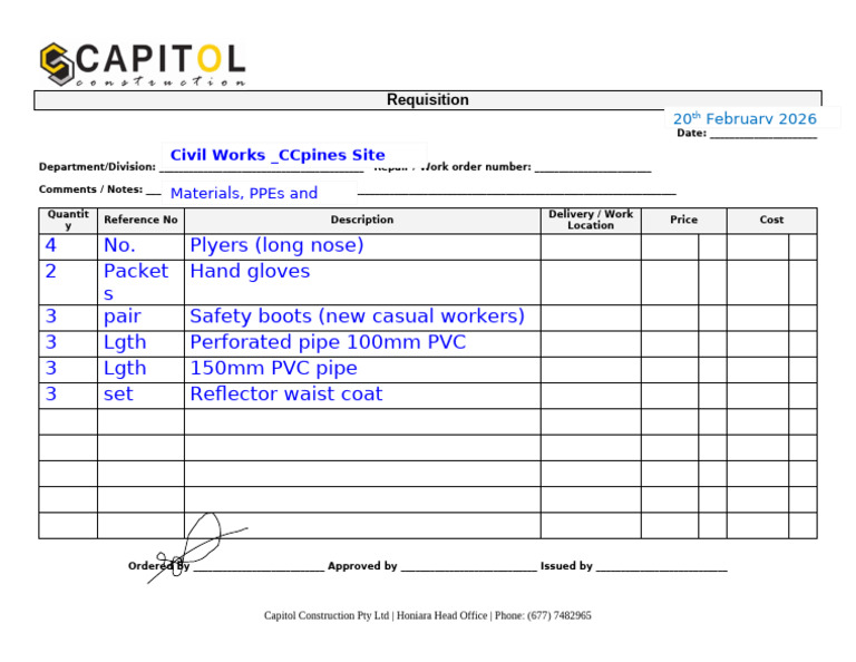 Requisition Form | PDF