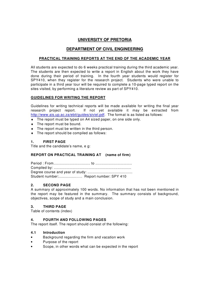 Civil Engineering Training Report Guide | PDF