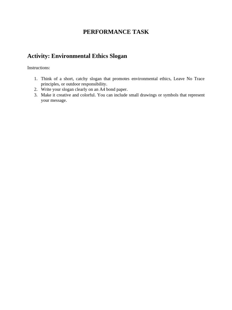 Performance Task | PDF