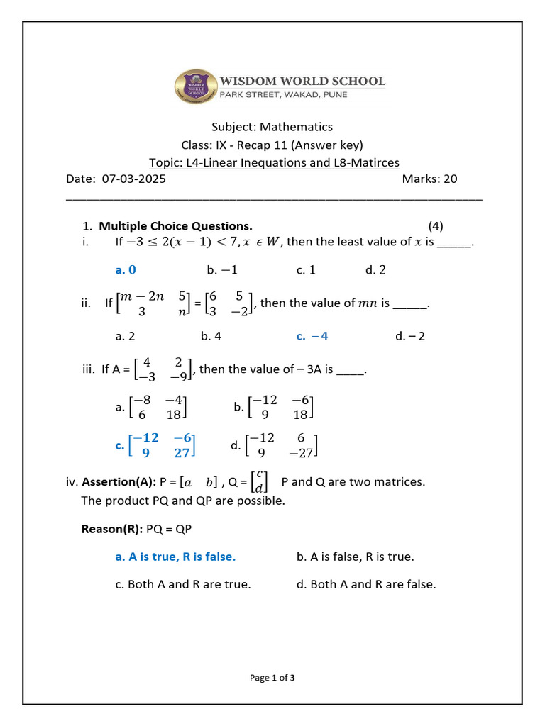 Math Gradeix Recap11parents Copyanswerkey8ncgk2d9oi | PDF
