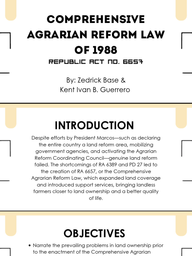 Comprehensive Agrarian Reform Law of 1988 | PDF | Economies | Agriculture