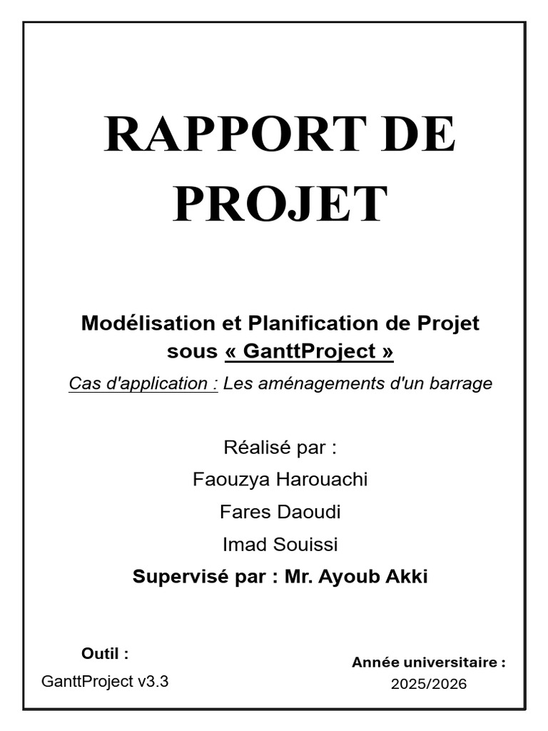 Rapport de Projet Final | PDF | Planification | Gestion de projet