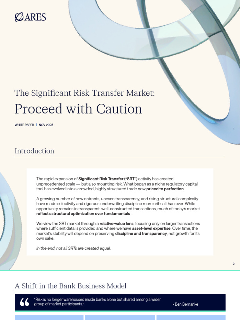 The Significant Risk Transfer Market | PDF | Basel Iii | Securitization