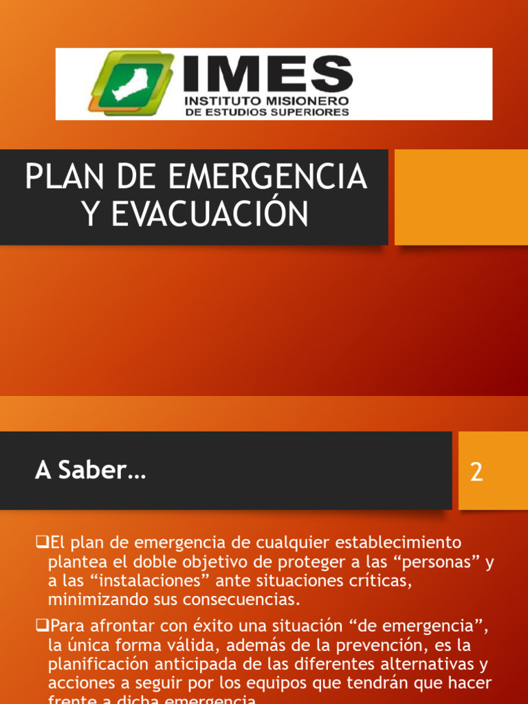 Plan de Emergencia y Evacuación | PDF