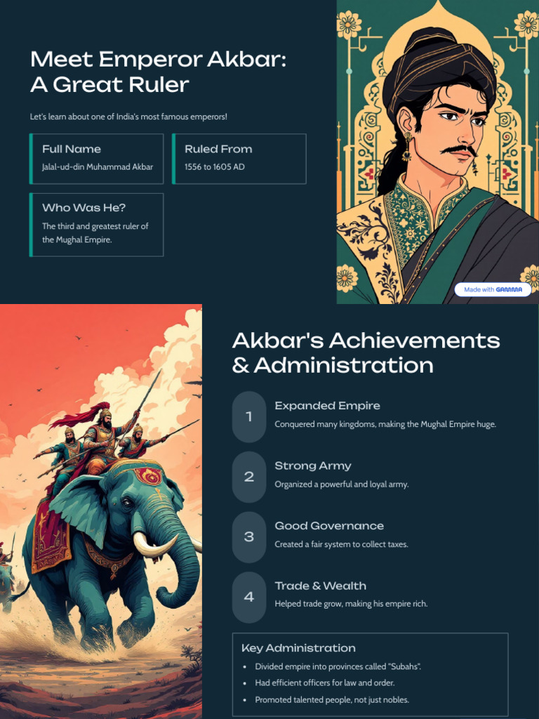 Meet Emperor Akbar A Great Ruler | PDF