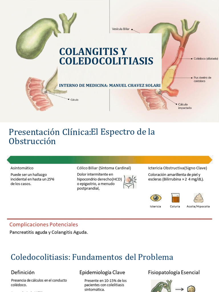 Manuel Chavez Solari CX coledocolitiasis y colangitis | PDF ...