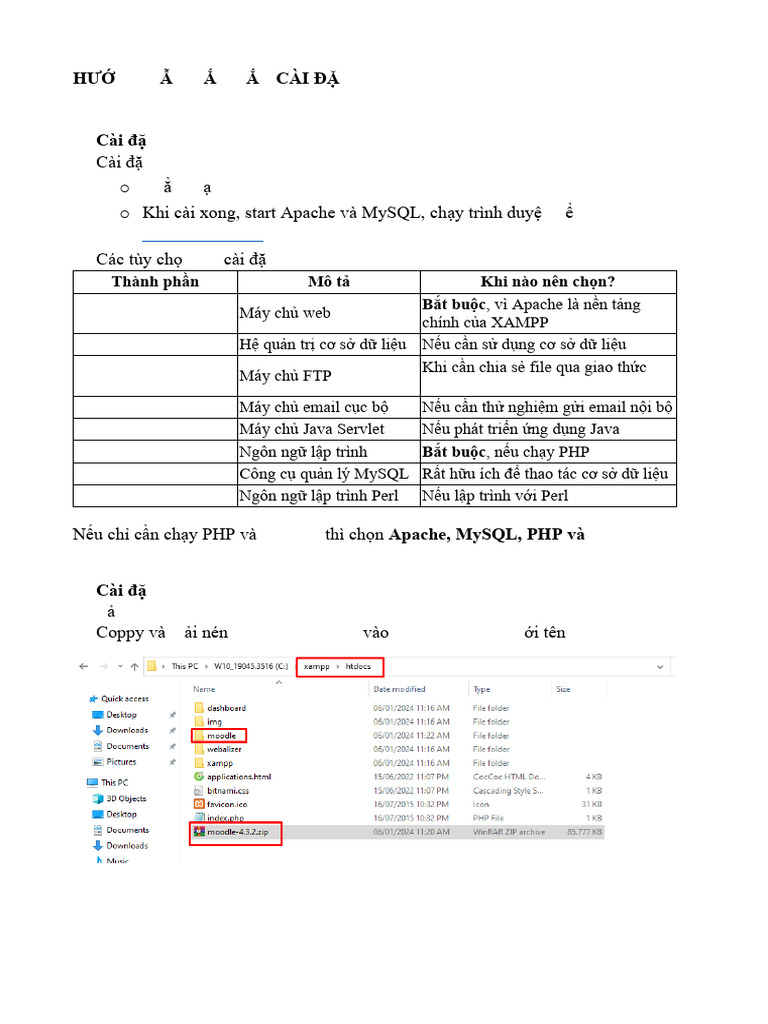 Huong Dan Cai Dat Xampp Va Moodle | PDF
