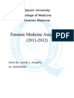 Forensic Medicine Assignment (2011-2012)