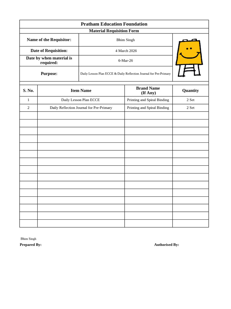 Material Requisition Form | PDF