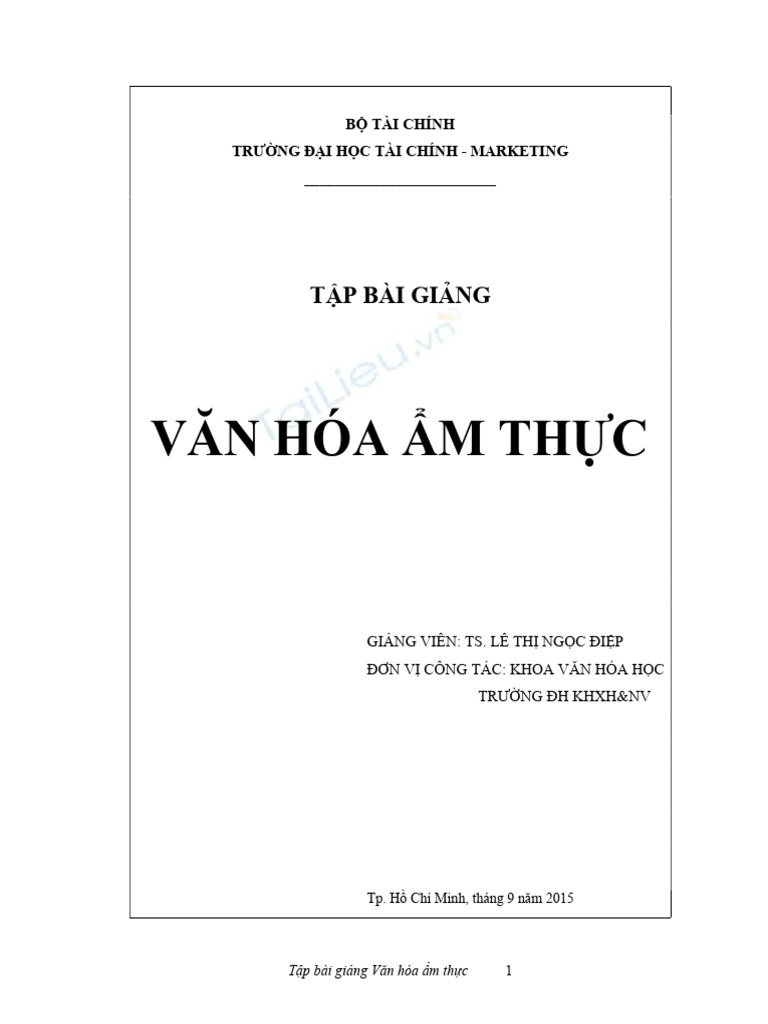 Tap Bai Giang Van Hoa Am Thuc Ltnd 7608 | PDF