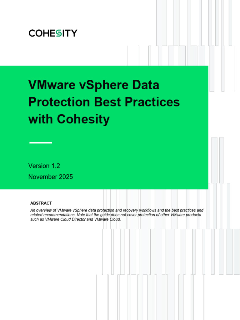 VMware VSphere Data Protection Best Practices With Cohesity | PDF ...