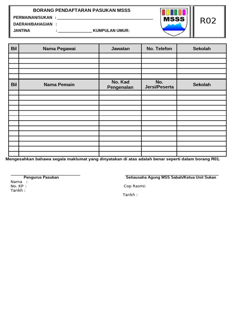 Borang R02 | PDF