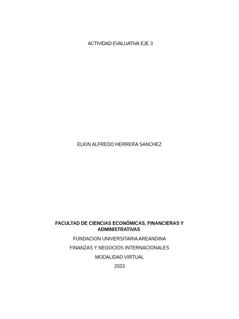 ACTIVIDAD EVALUATIVA EJE 3 | PDF | Sustentabilidad | Metodología de ...