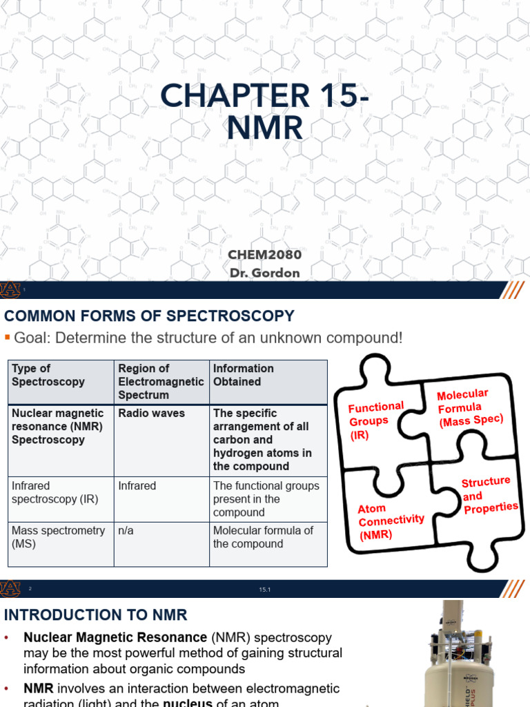CHEM2080 Chapter 15 NMR BlankNotes | PDF | Nuclear Magnetic Resonance ...