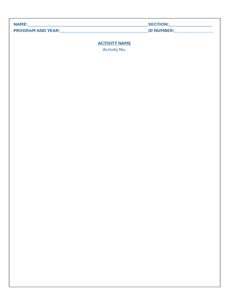 Activity 1 Instructions and Template | PDF