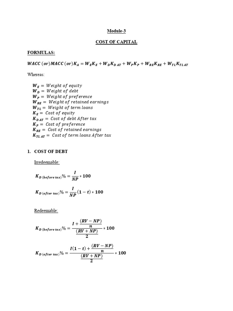 Module-3 | PDF | Cost Of Capital | Preferred Stock