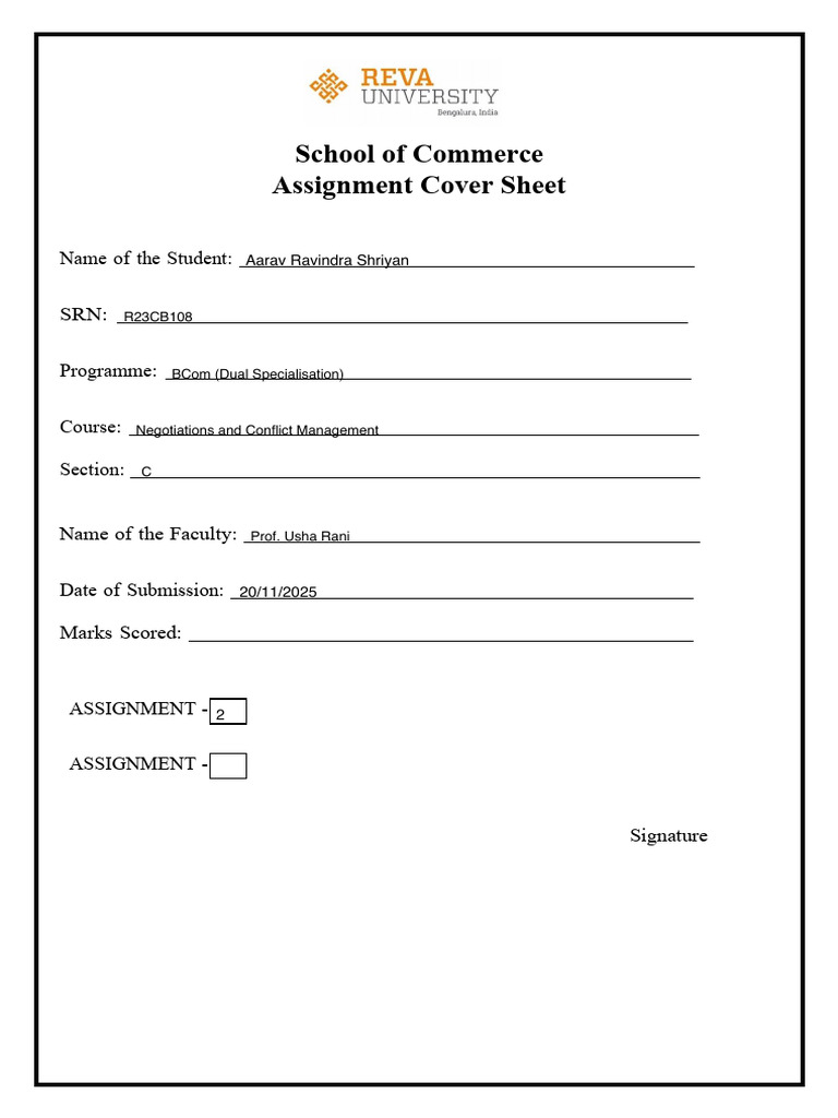 LMS Assignment Cover Page | PDF