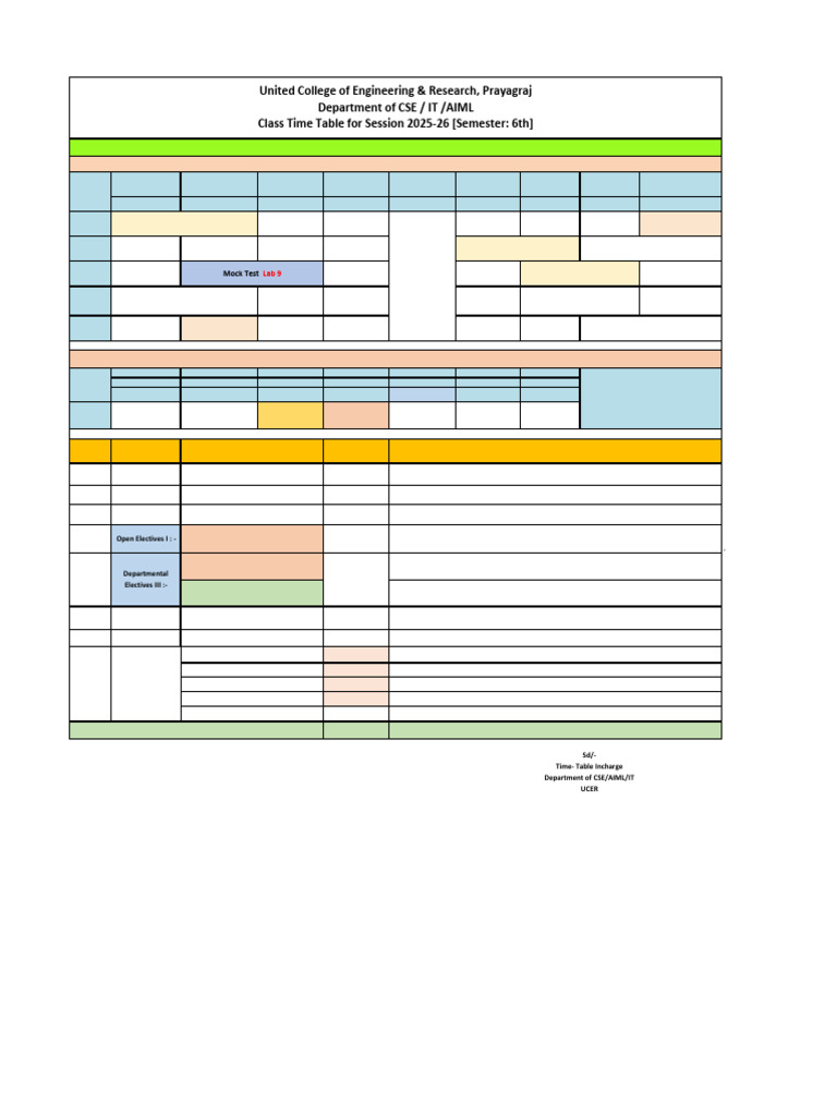 3rd - Year - Time - Table - (2025-26) (09-03-2026) | PDF | Computing ...