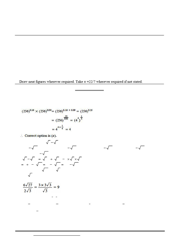 Maths Class Ix Sample Paper Test 01 For Annual Exam 2025 Answers | PDF ...