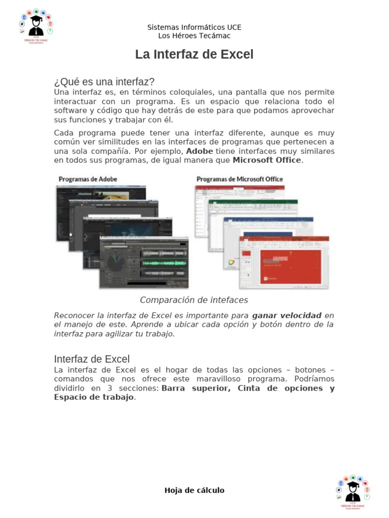 La Interfaz de Excel | PDF | Microsoft Excel | Archivo de computadora