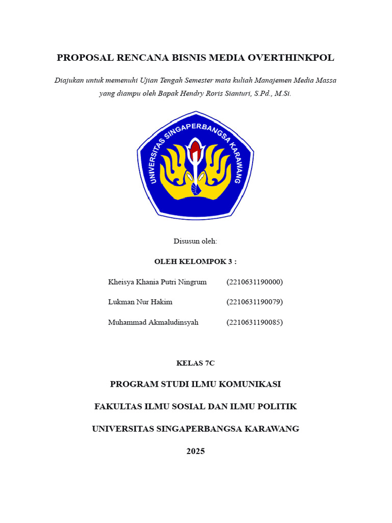 UTS Kelompok 3 Proposal | PDF