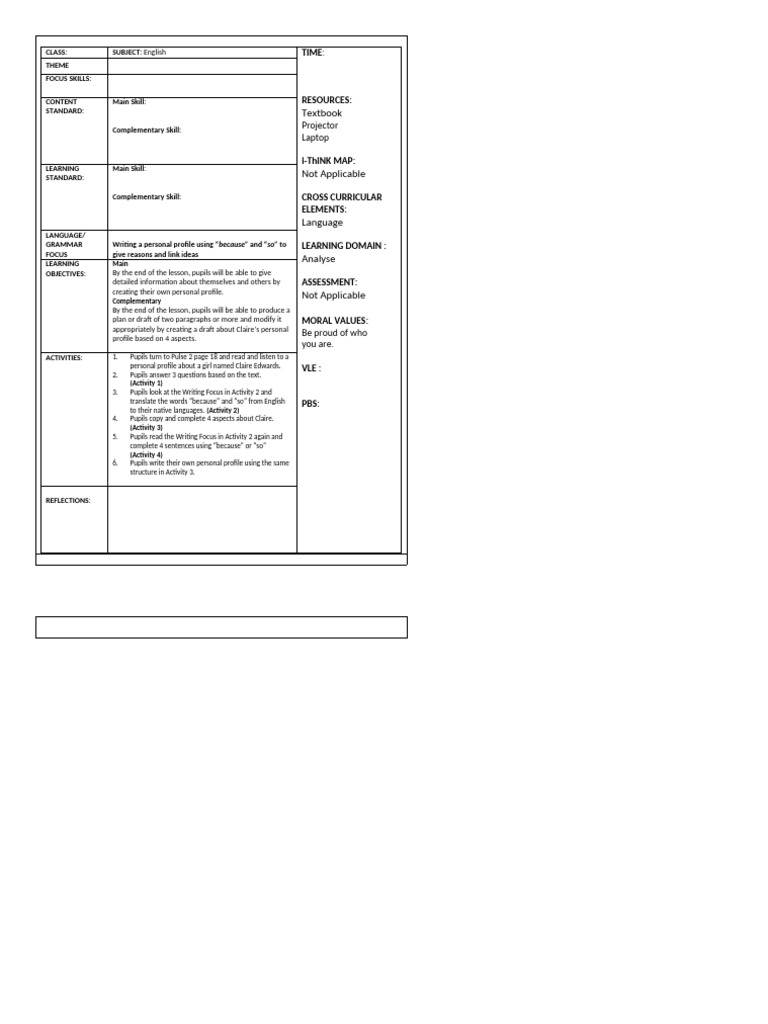 Form 1 Lesson 16 Writing | PDF | Linguistics | Human Communication