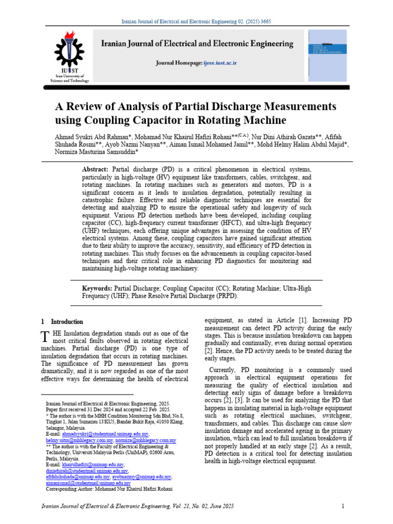 A Review of Analysis of Partial Discharge Measurements | PDF ...