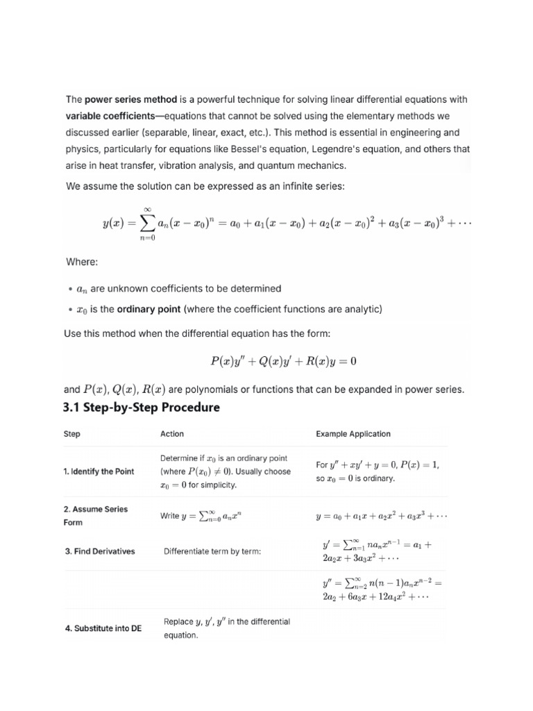 3-Solution of Differential Equations Using Power Series | PDF