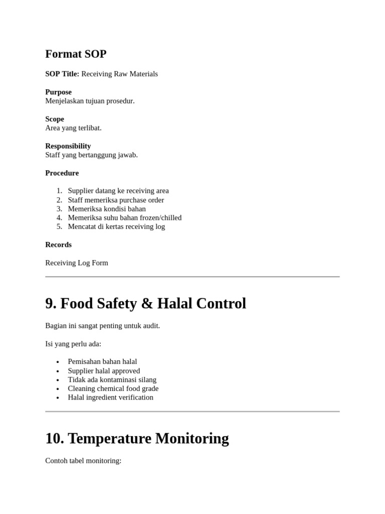 Format SOP | PDF