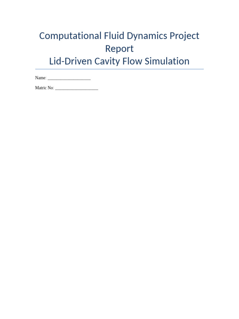CFD Lid Driven Cavity Report | PDF | Navier–Stokes Equations | Fluid ...