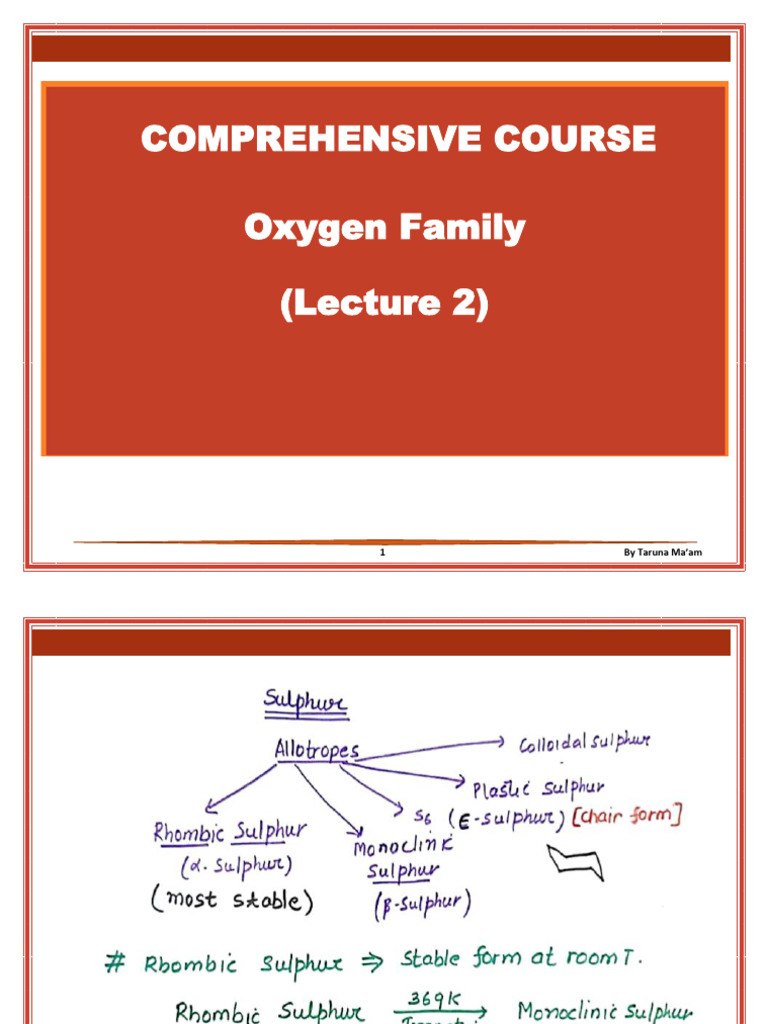 Comprehensive Course Oxygen Family Lecture 2 260228 192601 | PDF
