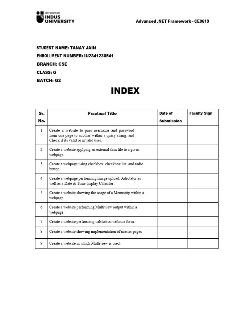 541 Dot Net Index | PDF